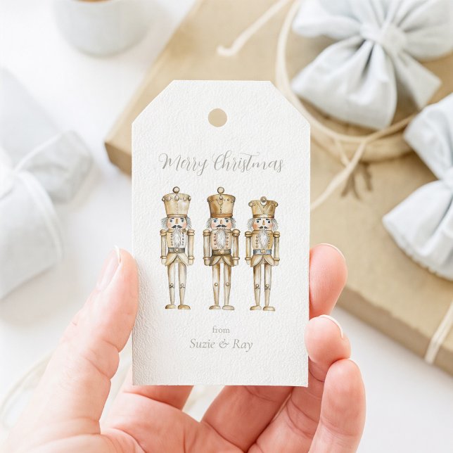 Gold Nutcracker Christmas Gift Tags (Gold Nutcracker Christmas Gift Tag)