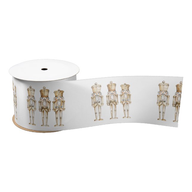 Gold Nutcracker Christmas  Satin Ribbon (Spool)