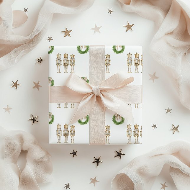 Gold Nutcracker Christmas  Wrapping Paper (Gold Nutcracker Gift Wrap)