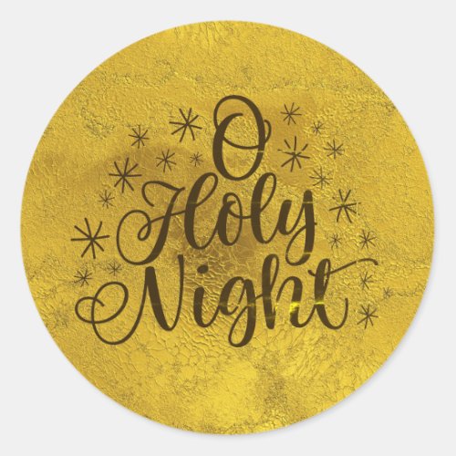 Gold O Holy Night Christmas Classic Round Sticker