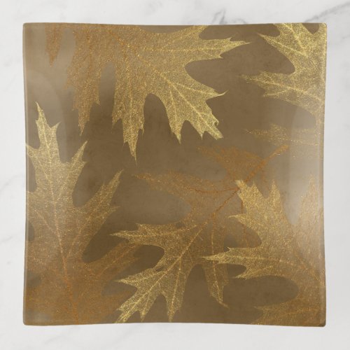 Gold Oak Leaf Trinket Tray