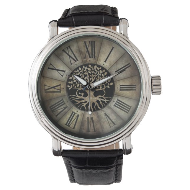 Gold Of Savannah tree of life clock Watch (Front)