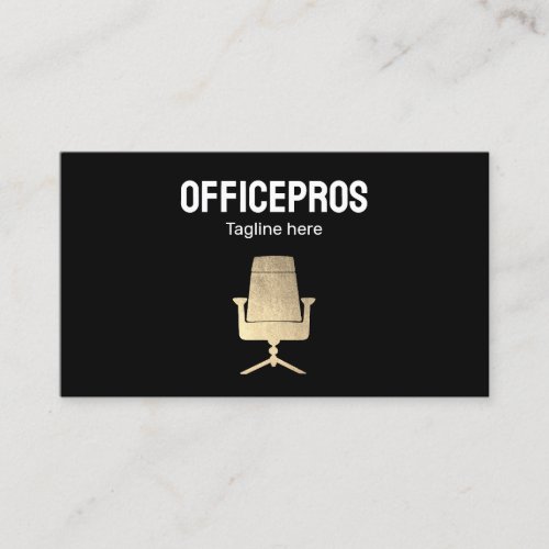 Gold Office Desk Chair Business Card