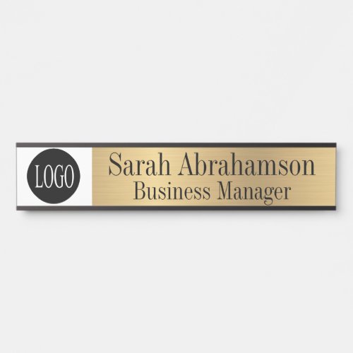 Gold Office Door Sign Long 10 Name Plate