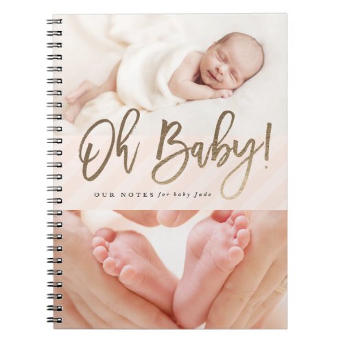 Gold oh baby faux foil newborn everyday notebook