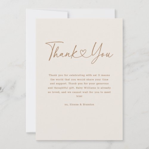 Gold Oh Baby Heart Calligraphy Simple Baby Shower