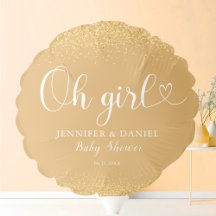 Gold Oh Girl Elegant Confetti Script