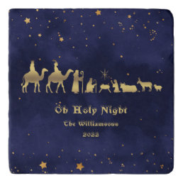 Gold Oh Holy Night Christmas Customized  Trivet