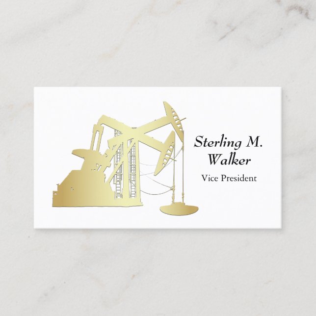 Gold Oilfield Pumping Unit | Inches | Centimeters Business Card (Front)