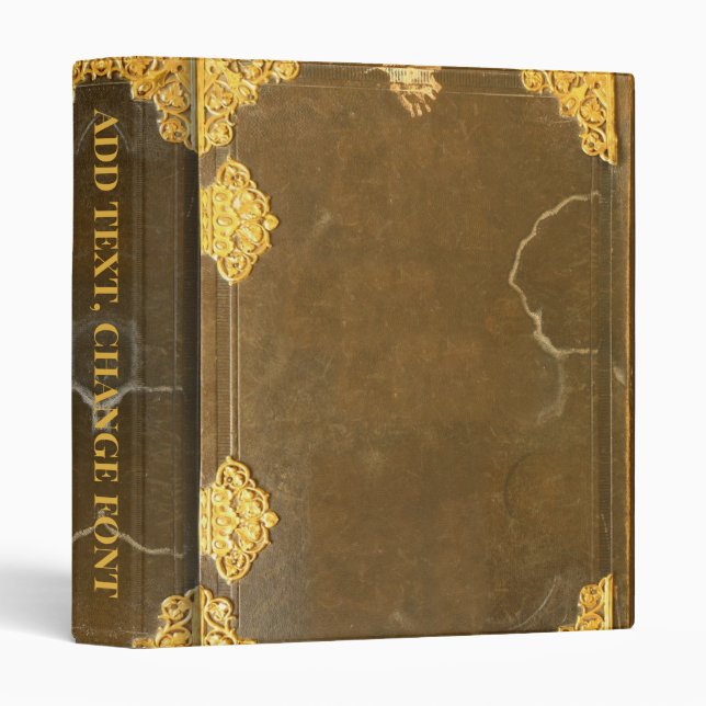 Gold & Old Book Cover 3 Ring Binder (Front/Spine)