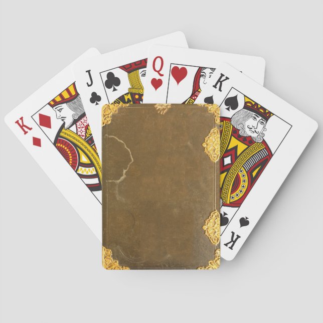 Gold & Old Book Cover Poker Cards (Back)