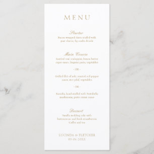 Gold Old Money Elegant Wedding Menu