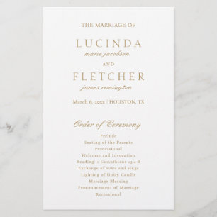 Gold Old Money Elegant Wedding Program Flyer