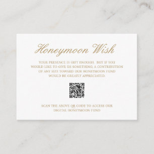 Gold Old Money QR Code Elegant Wedding Enclosure Card