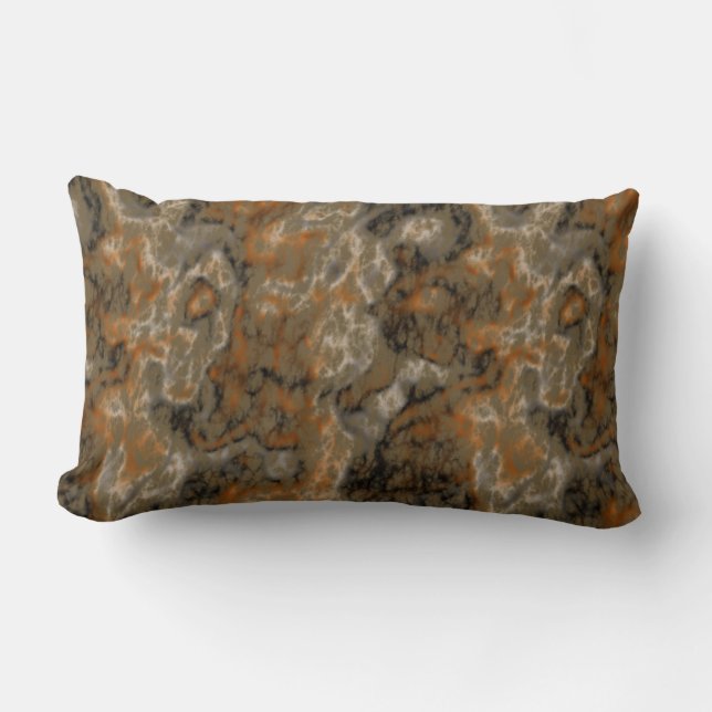 gold olive and black abstract  lumbar pillow (Front)