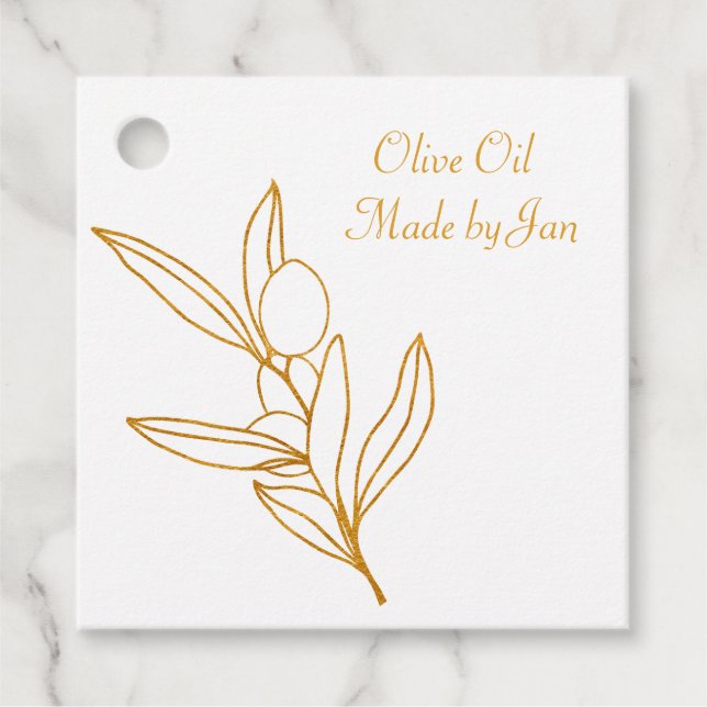 Gold Olive Branch Gift Tag (Front)