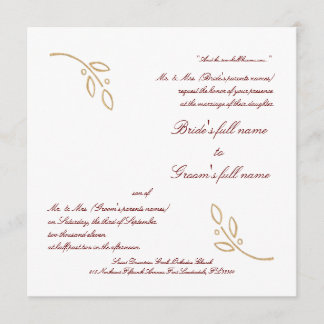 Gold Olive Branch Invitation