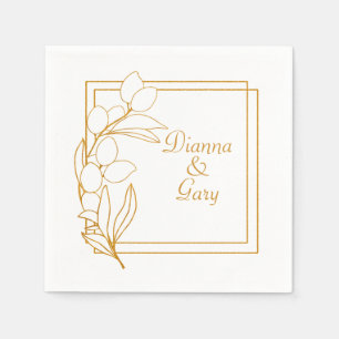 Gold Olive Branch with Gold Frame Napkins