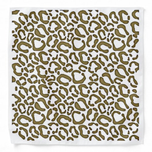 Gold Olive Brown Leopard Print Bandana