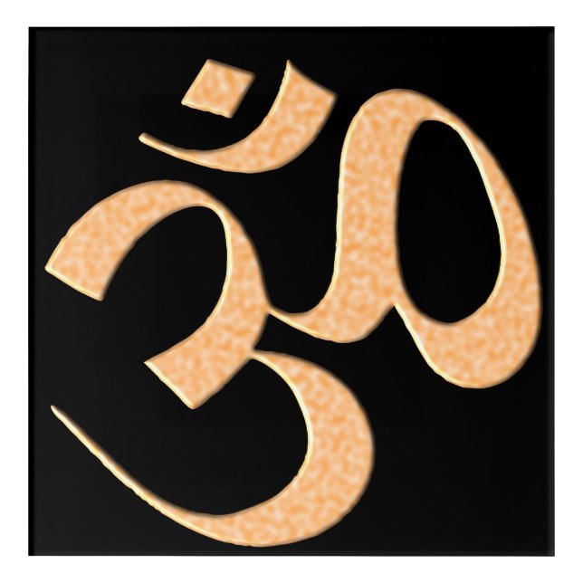 Gold Om  Acrylic Print (Front)
