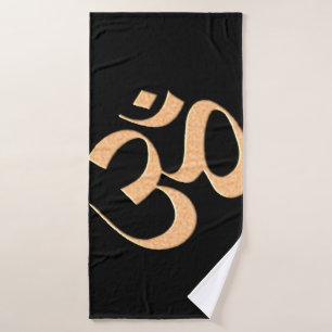 Gold Om  Bath Towel