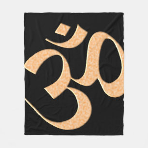 Gold Om Fleece Blanket