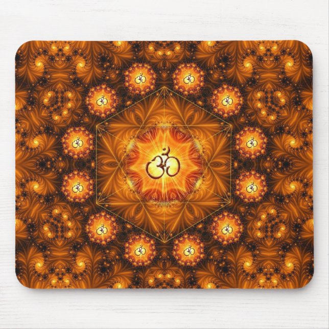 Gold Om Sacred G Mandala Mouse Pad (Front)