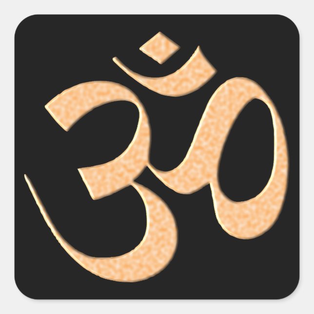 Gold Om  Square Sticker (Front)