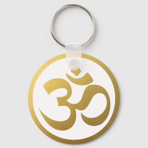 Gold OM Symbol Keychain