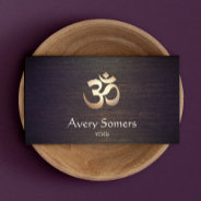Gold Om Symbol Yoga And Meditation Wood Look Business Card at Zazzle