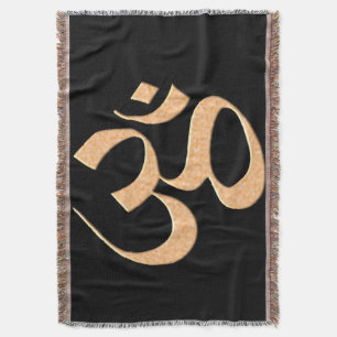Gold Om Throw Blanket
