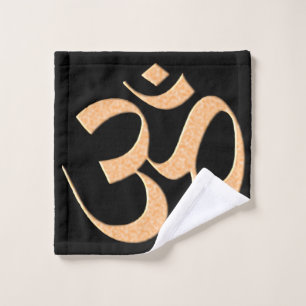 Gold Om  Wash Cloth