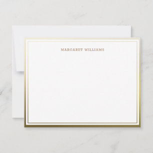 Gold Ombre Border Professional Modern  Note Card
