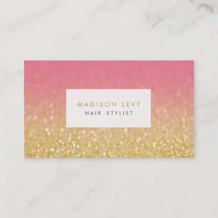 Gold Ombre Glitter Hair Stylist Appointment Cards