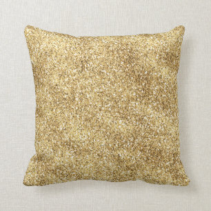Gold Ombre Glitter   Throw Pillow