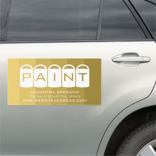 Gold Ombre Paint Buckets Painter  Decorator Car Magnet