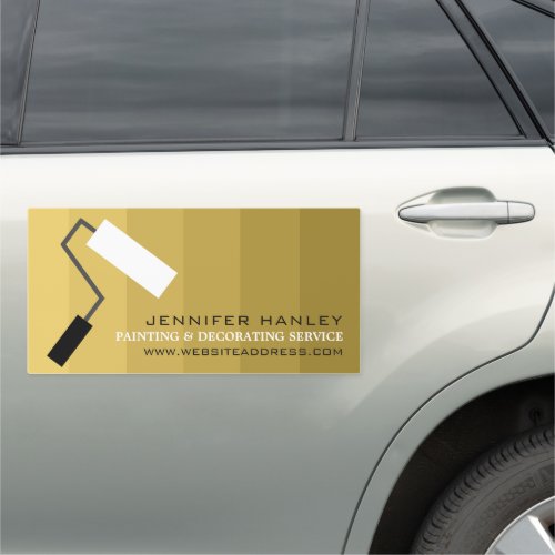 Gold Ombre  Paint Roller Painter  Decorator Car Magnet