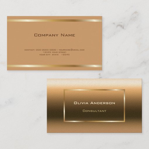 Gold Ombre Professional Business Card 