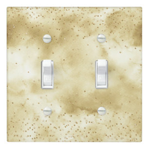 Gold Ombre Watercolor Confetti Sparkle Light Switch Cover