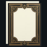 Gold on Black Art Deco Classic Letterhead<br><div class="desc">A gold frame with curved corners,  on a black background,  gives this letterhead stationery a classic art deco look.  Elegant,  and perfect for correspondence,  flyers,  and invitations.</div>