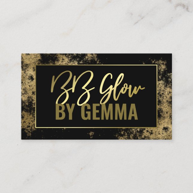Gold On black BB Glow Treatment Business Card (Front)