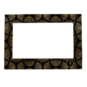 Gold On Black Classic Art Deco Monogram Magnetic Frame