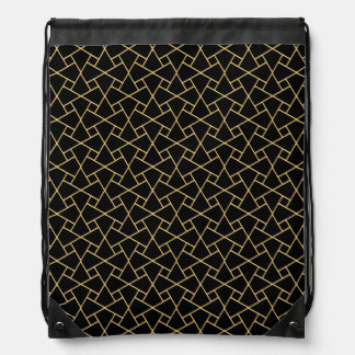 Gold on Black Islamic Custom Drawstring BackPack