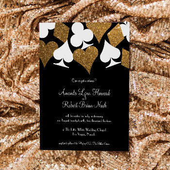Gold On Black Las Vegas Wedding Invitation by 2BirdStone at Zazzle