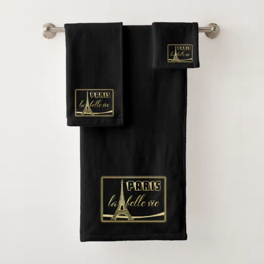 "I'd Rather be in Paris" w/Eiffel Tower & Striped Border 100% Cotton Dish Towel "I'd Rather be in Paris" w/Eiffel Tower & Striped Border 100% Cotton Dish Towel