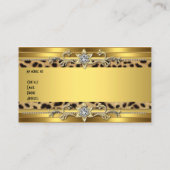 Gold On Gold Black Elegant Classy Jewel Business Card (Back)