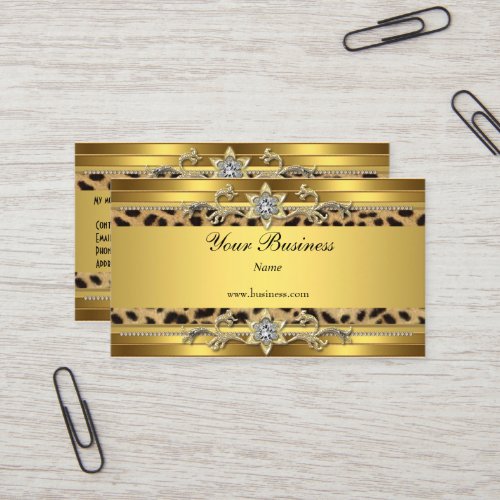 Gold On Gold Black Elegant Classy Jewel Business Card