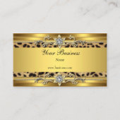 Gold On Gold Black Elegant Classy Jewel Business Card (Front)