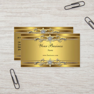 Gold On Gold Black Elegant Classy Jewel Business Card