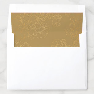 Gold on Gold delicate floral Envelope Liner